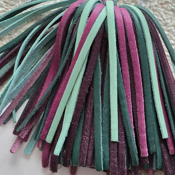 Portland Leather Goods Multicolor Cousin It Tassel Keychain - Picture 2 of 4